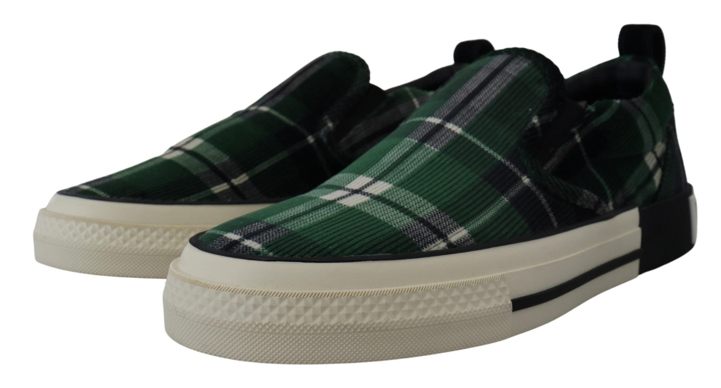 Elegant Velvet Green Loafers Sneakers