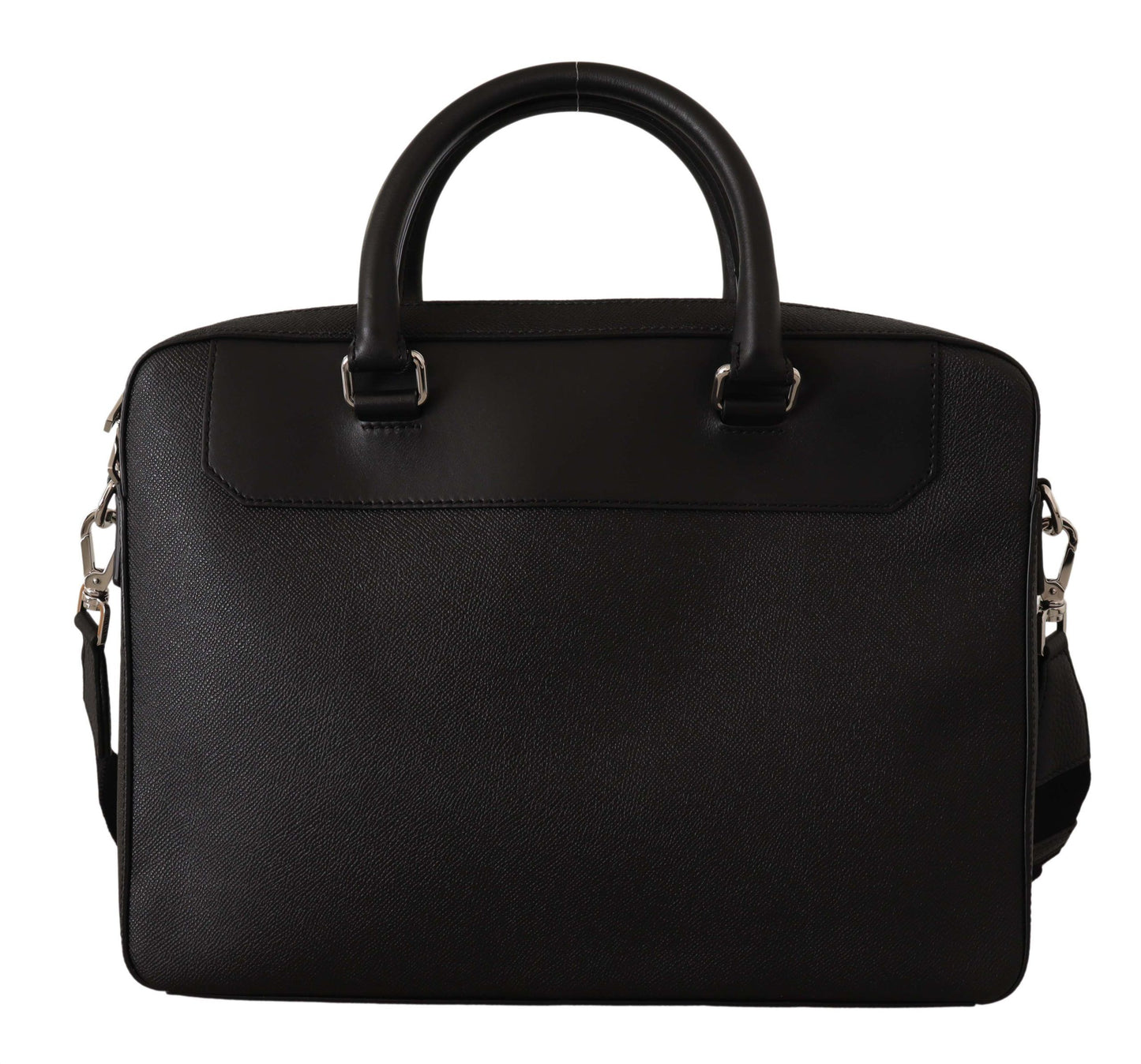 Sleek Black Leather Messenger Bag