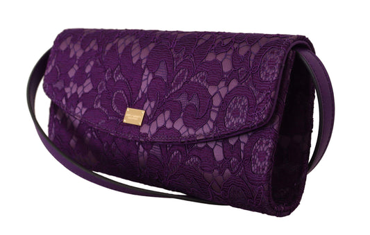 Elegant Purple Cross Body Clutch with Gold Accents