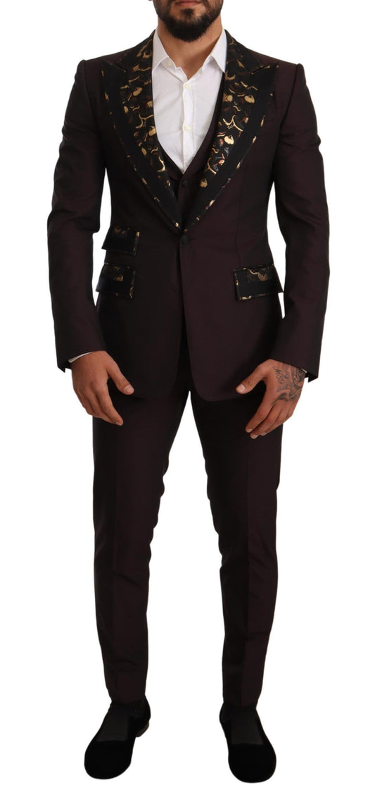 Elegant Purple Slim Fit 3-Piece Suit