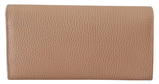 Elegant Beige Leather Wallet with GG Snap Closure