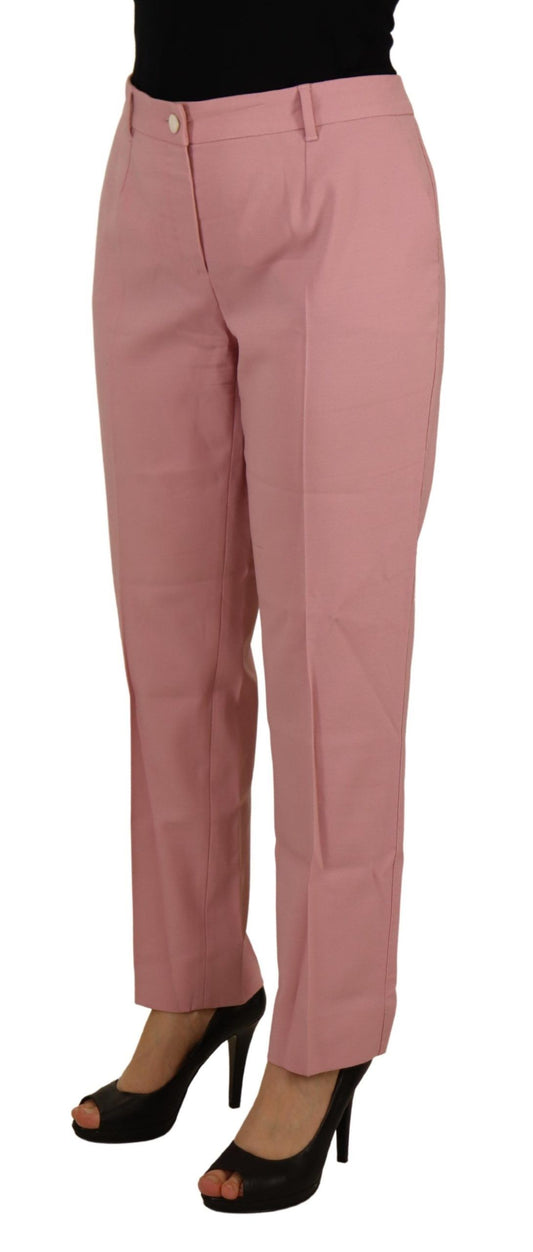 Chic MidWaist Virgin Wool Pink Pants