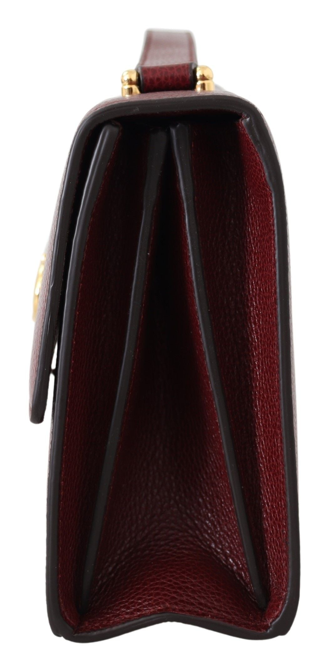 Elegant Dark Red Leather Shoulder Bag