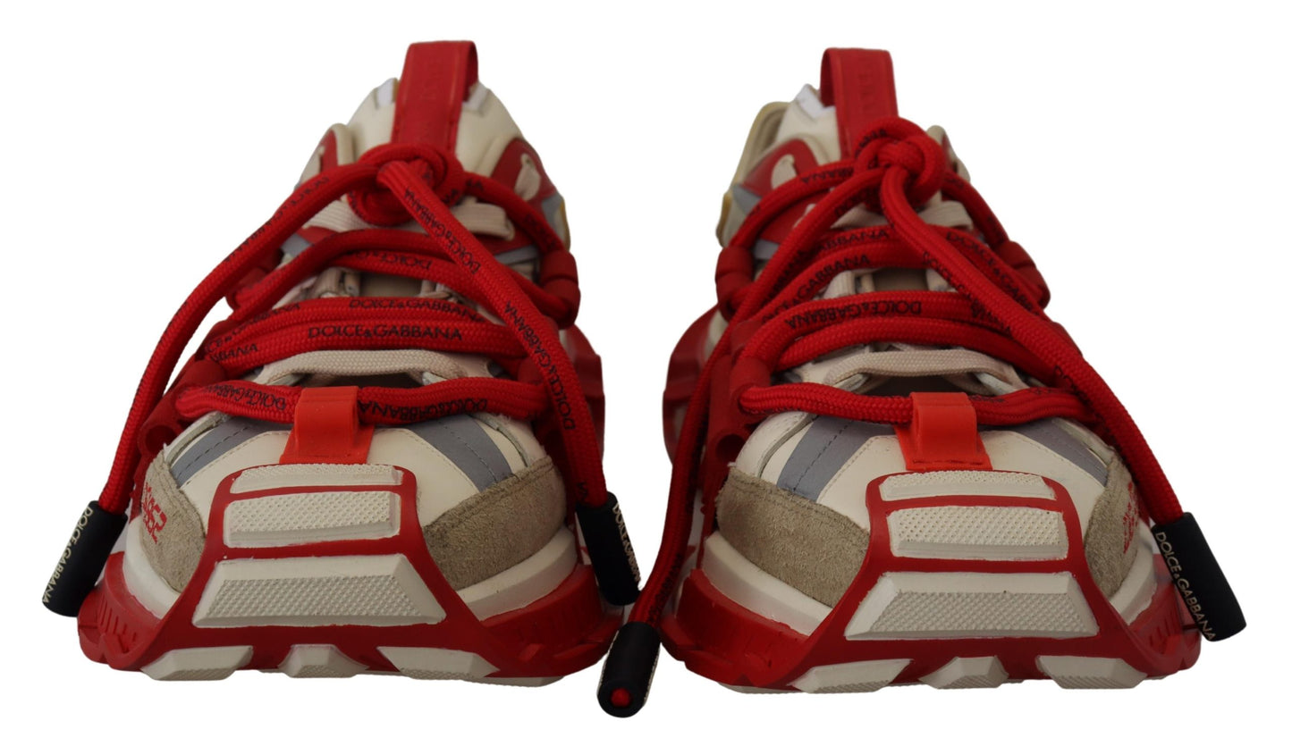 Red Beige Designer Leather Sneakers