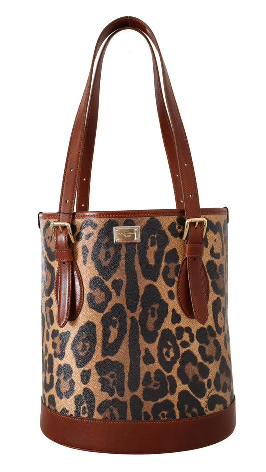 Elegant Leopard Bucket Tote Bag