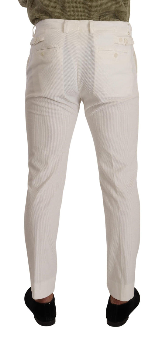 Elegant Slim Fit Cotton Trousers