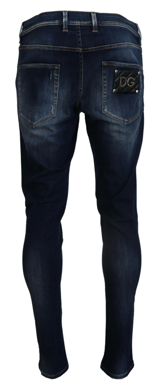 Elegant Slim Fit Italian Denim Jeans