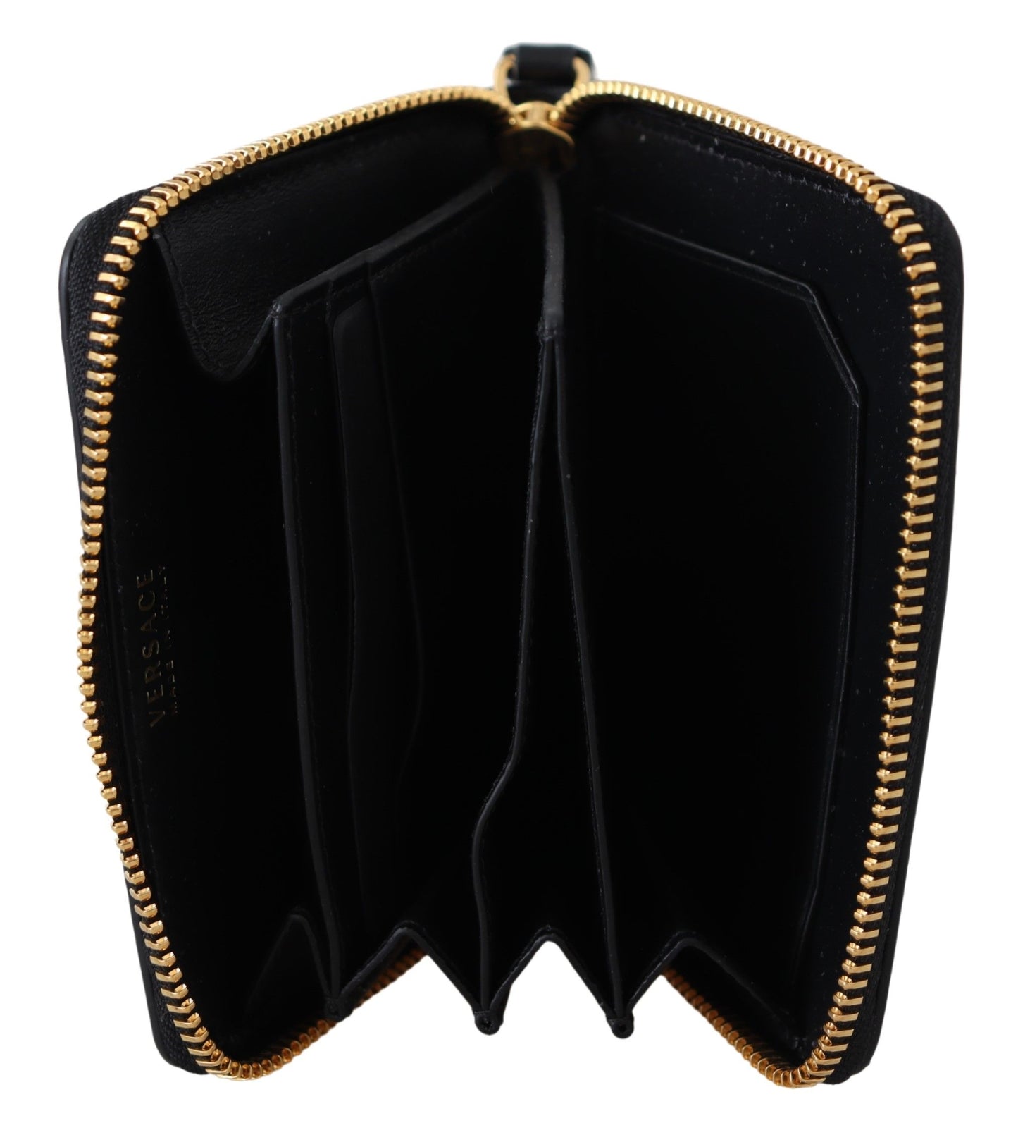 Elegant Black Zip Around Leather Wallet