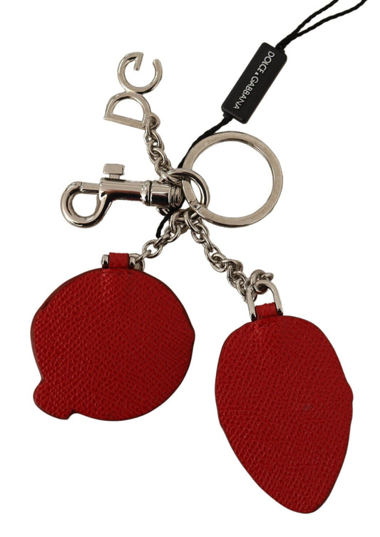 Elegant Beige Leather Keyring with Dazzling Accents