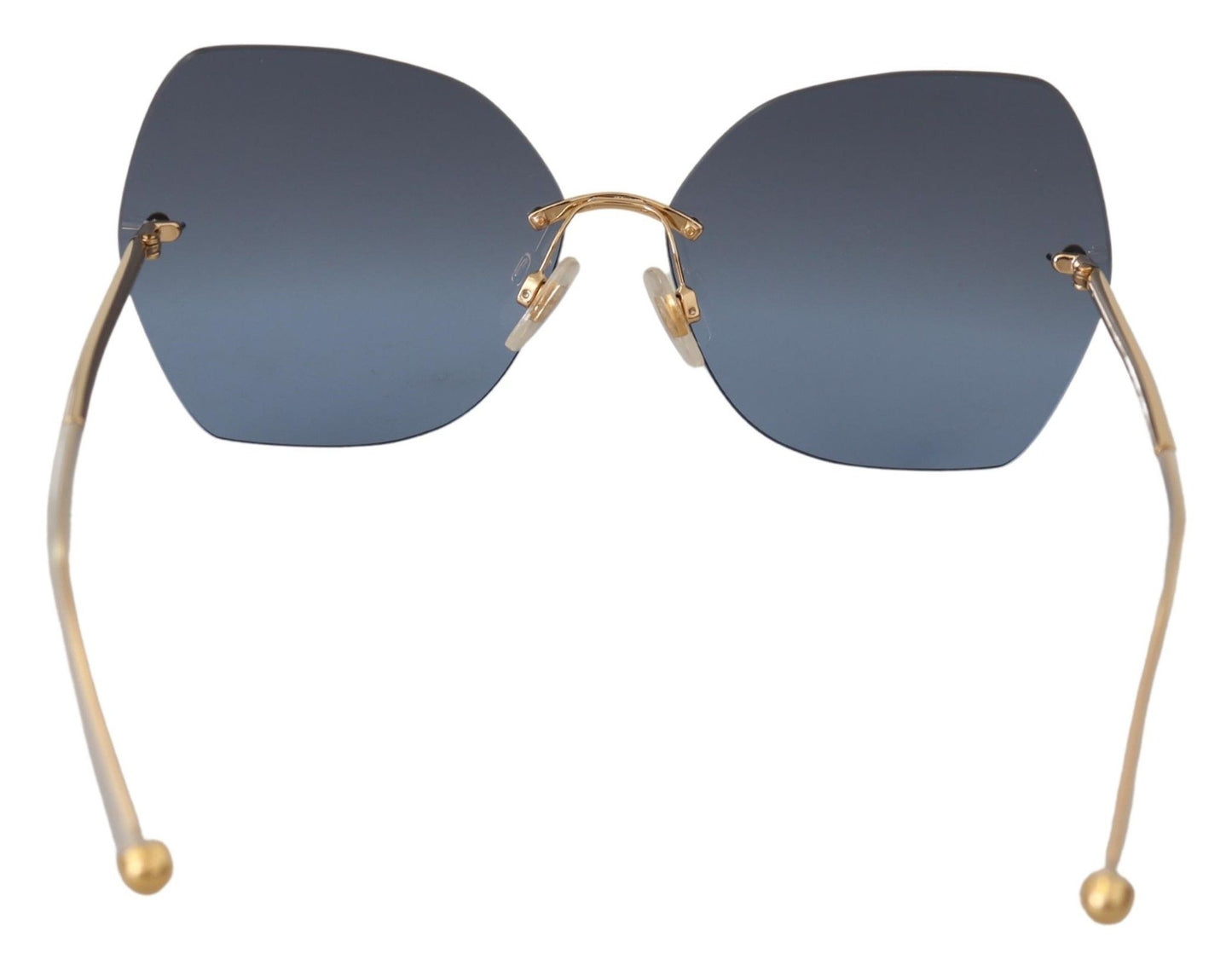 Blue Gold Butterfly Logo Oversized Sunglasses