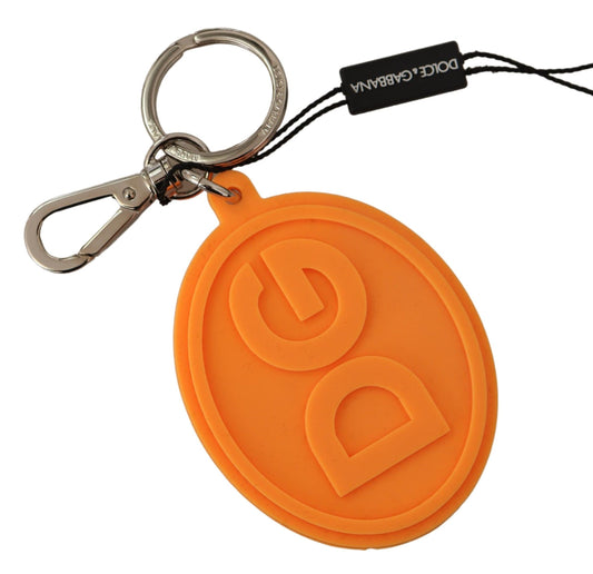 Chic Orange Keychain with Engraved Logo Details