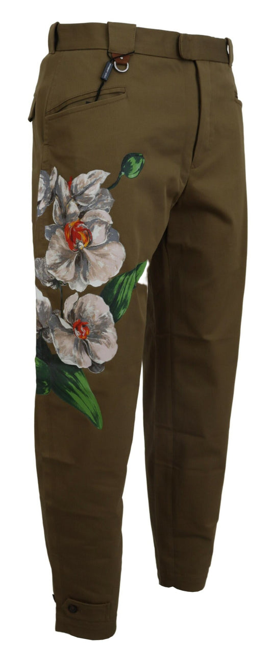 Elegant Floral Print Casual Pants