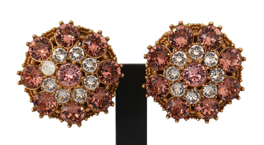 Exquisite Crystal Embellished Gold Earrings