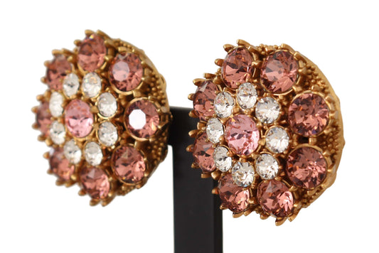 Exquisite Crystal Embellished Gold Earrings