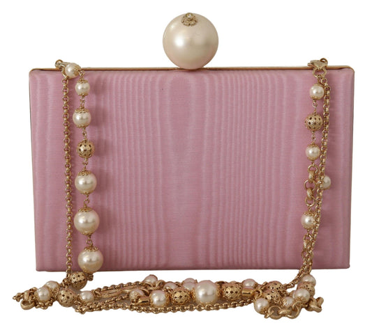 Chic Pink Silk Crossbody Evening Bag