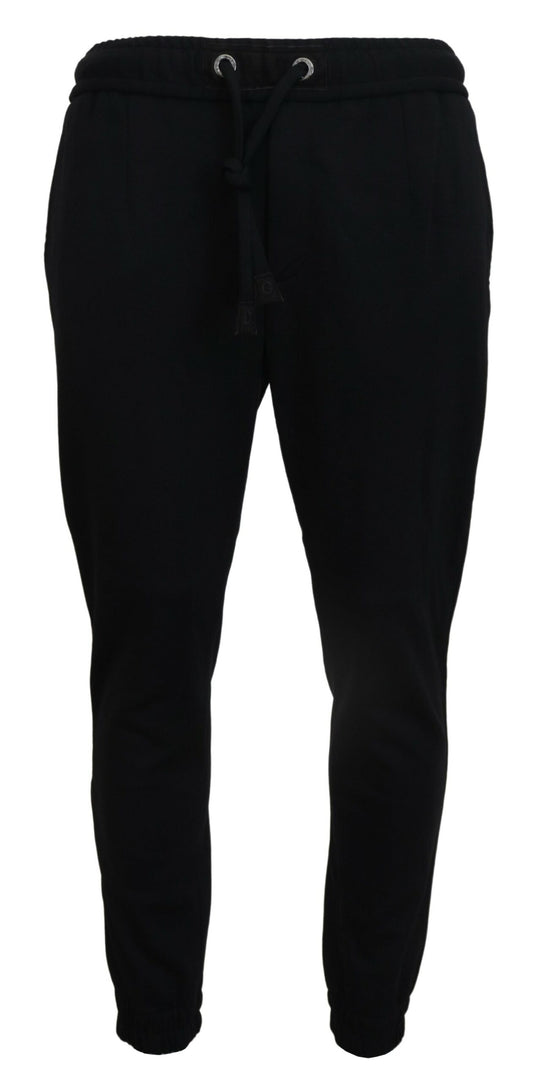 Sleek Black Wool-Blend Sweatpants