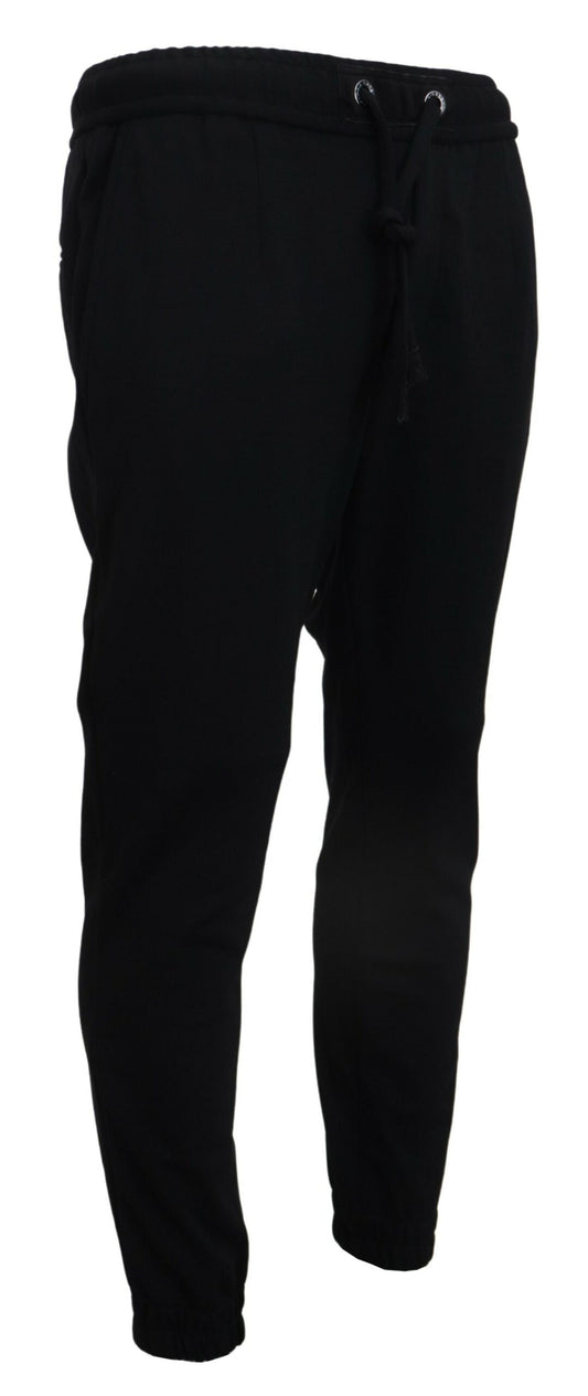 Sleek Black Wool-Blend Sweatpants