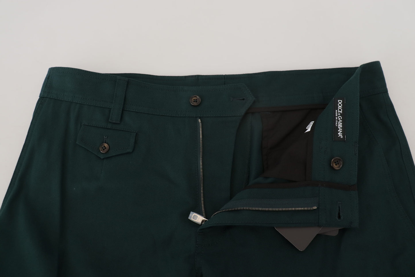 Elegant Green Slim Fit Cargo Jeans