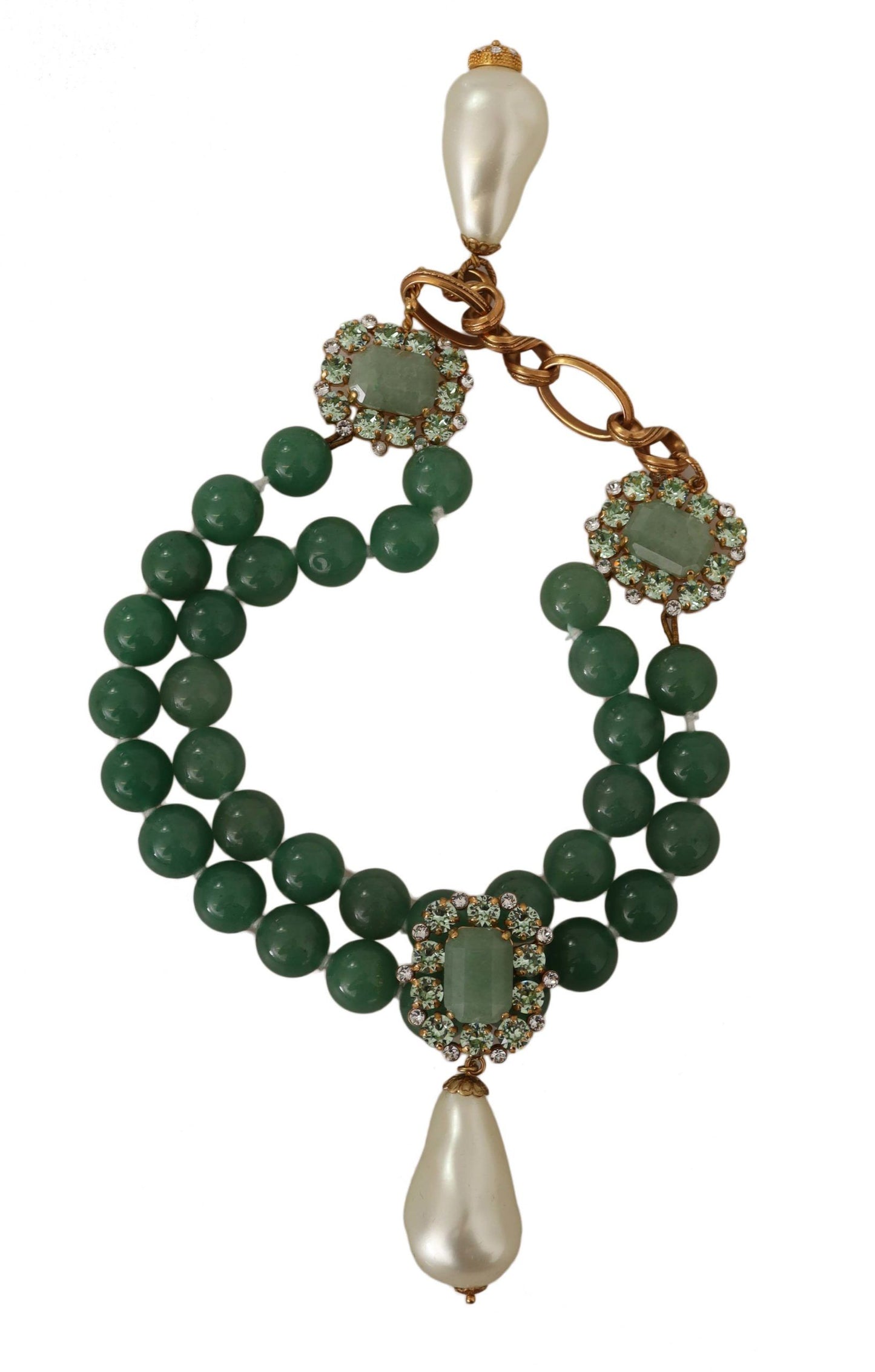 Elegant Gemstone Twisted Chain Charm Necklace