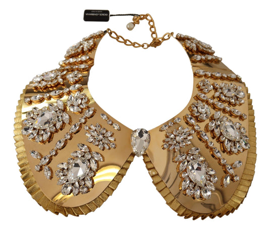 Glamorous Crystal Embellished Gold Collar
