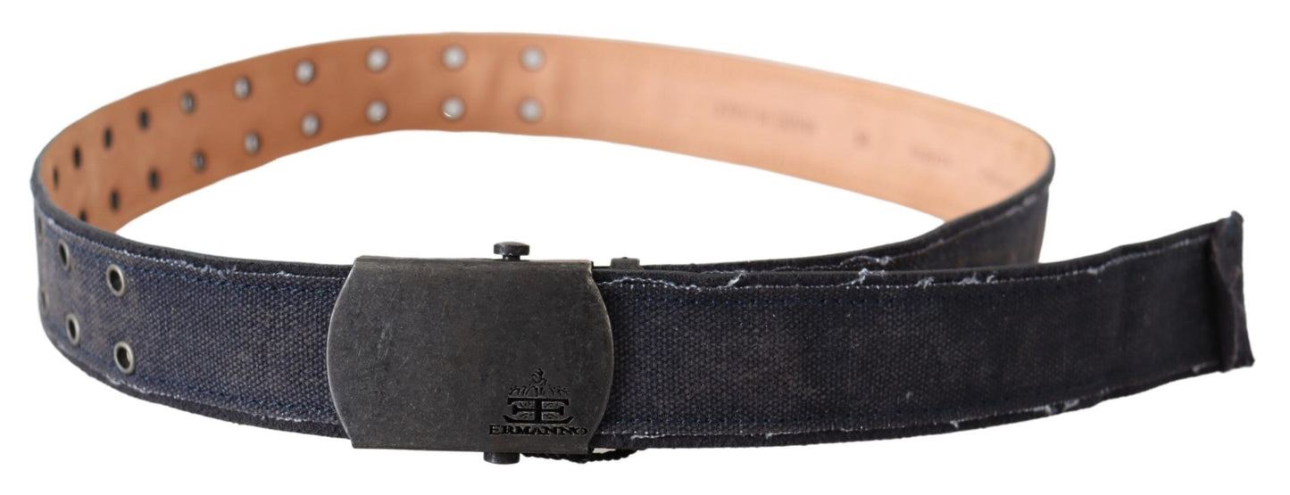 Chic Blue Leather Waist Belt