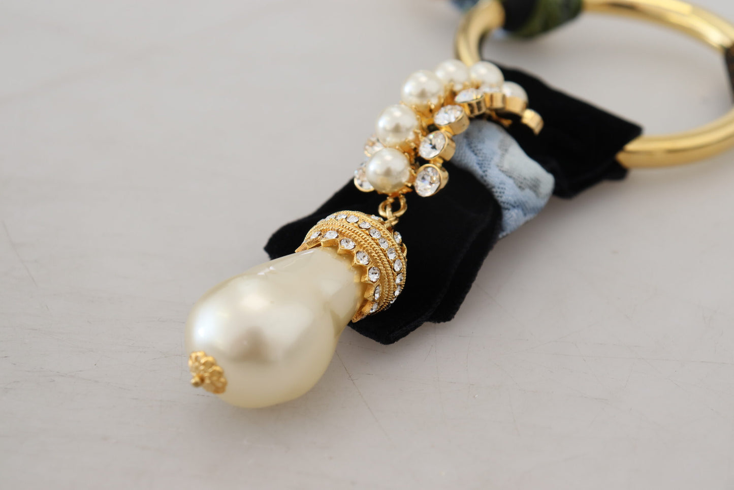 Elegant Gold Brass Pearl Statement Necklace