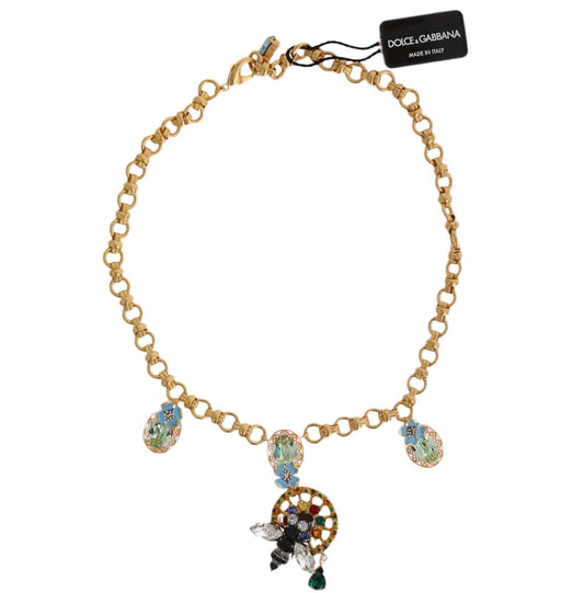 Multicolor Crystal Bee Statement Necklace