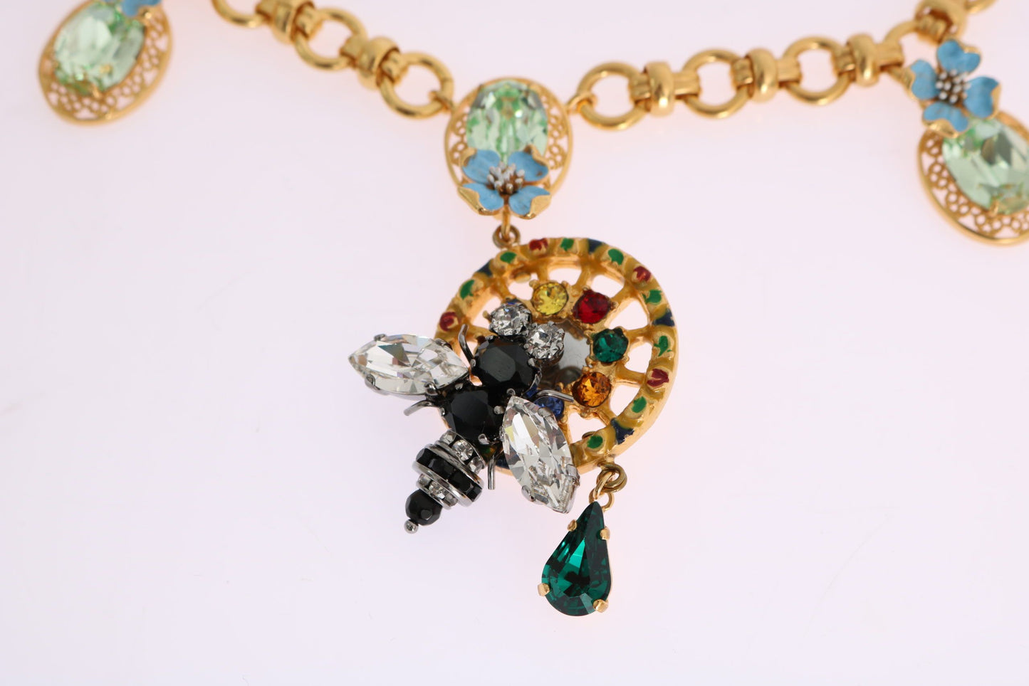 Multicolor Crystal Bee Statement Necklace