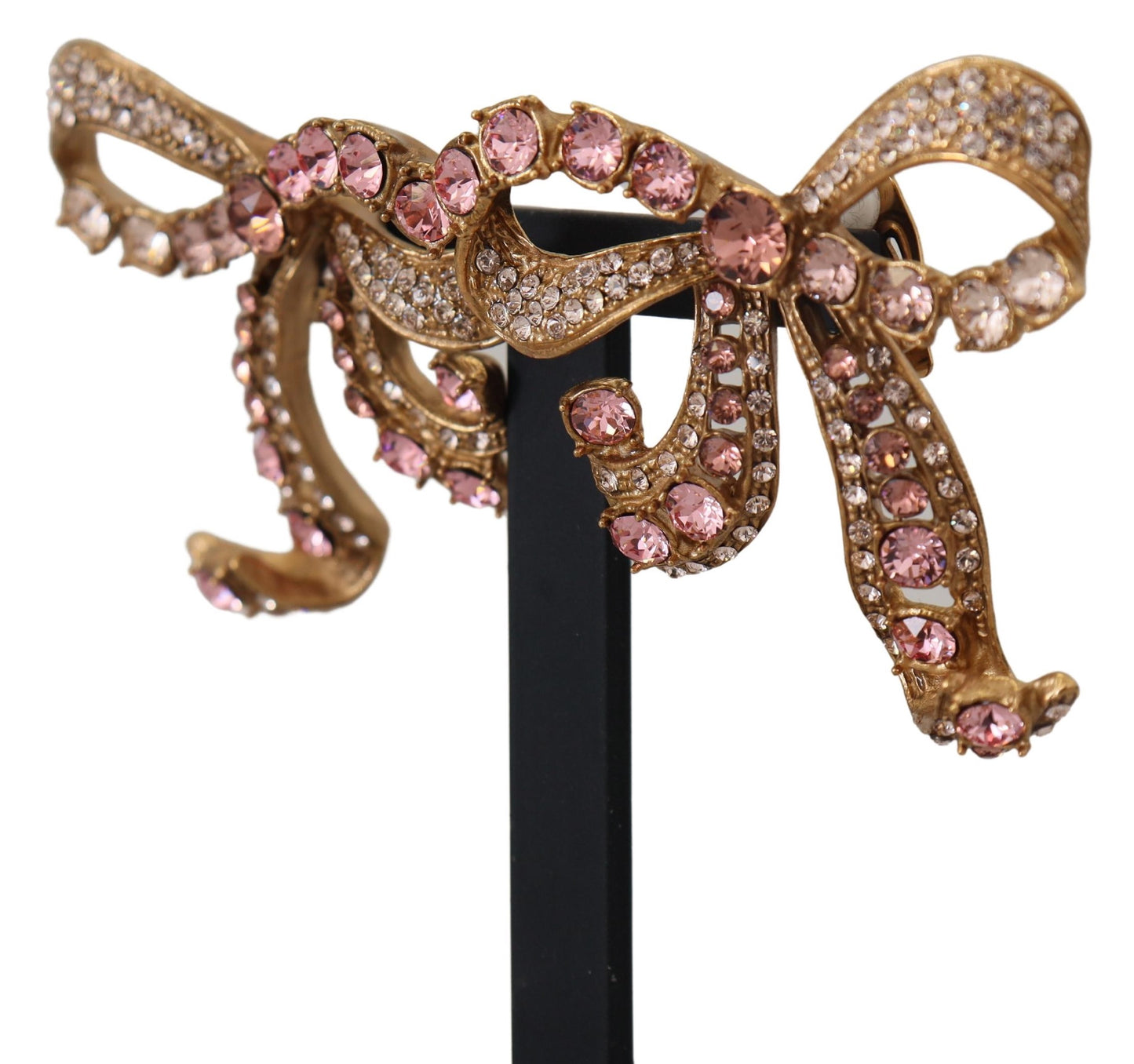 Elegant Gold-Toned Bow Clip Earrings