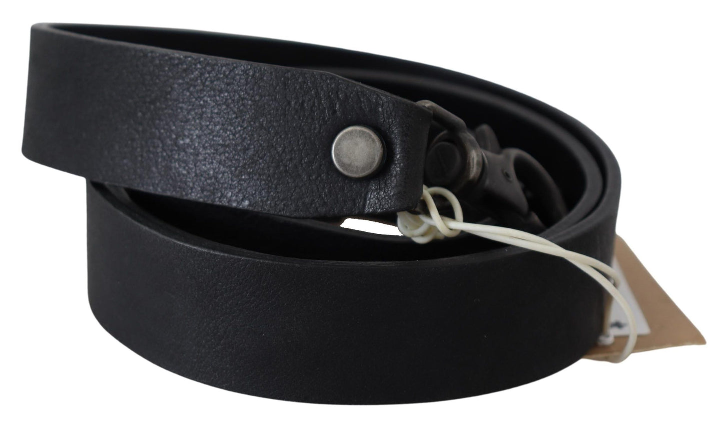 Chic Black Leather Waist Belt