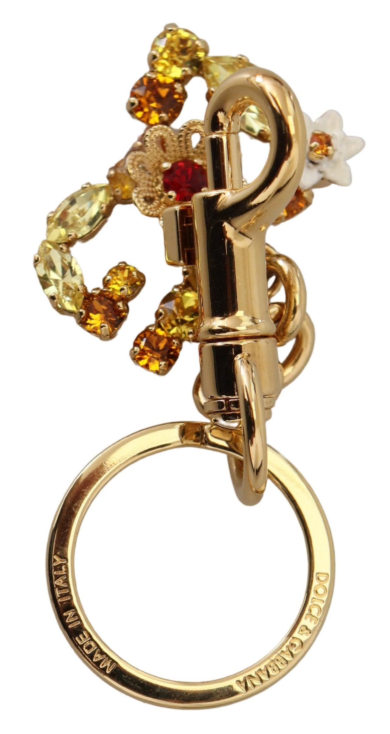 Elegant Gold-Toned Crystal Keychain
