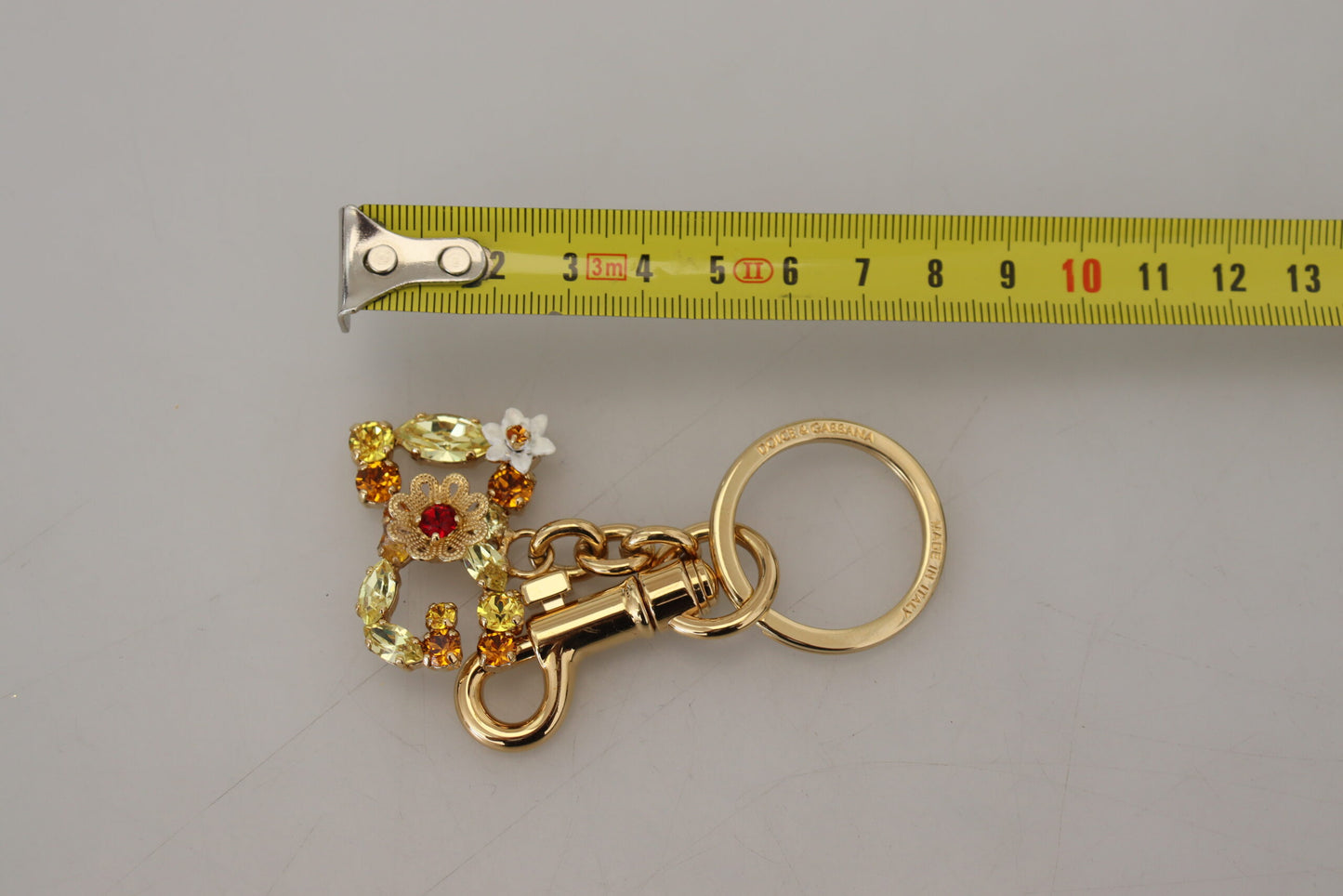 Elegant Gold-Toned Crystal Keychain