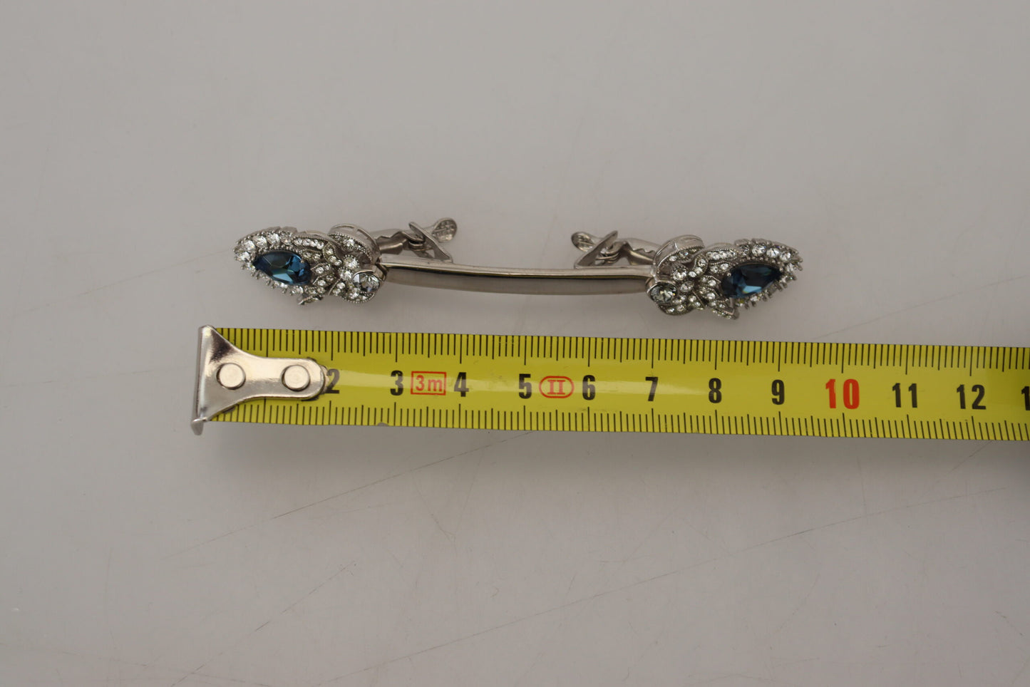 Elegant Silver Glass Brooch Pin