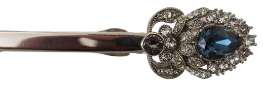 Elegant Silver Glass Brooch Pin