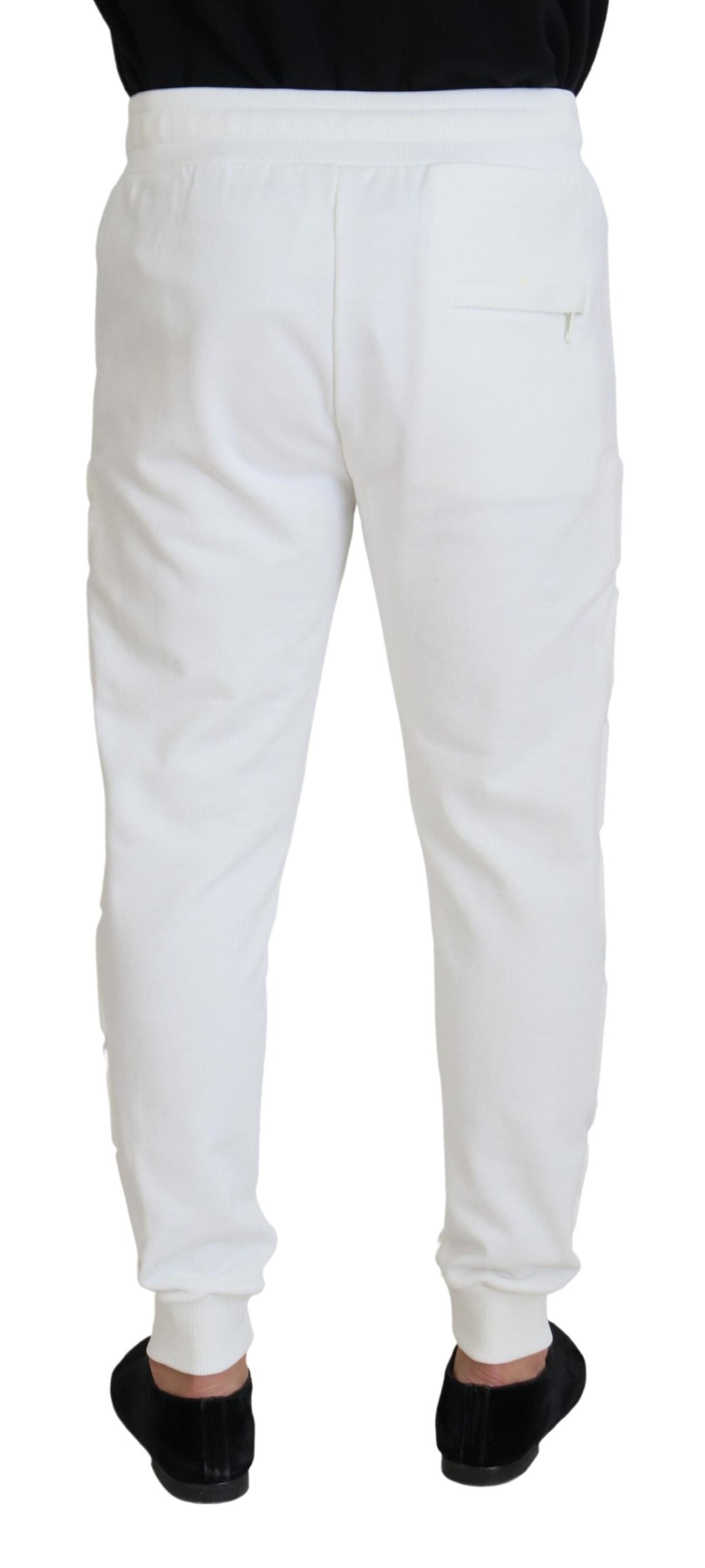 Elegant White Cotton Sweatpants