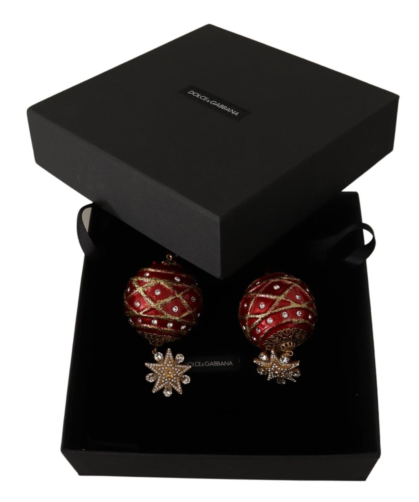 Chic Red Crystal Clip-On Dangling Earrings