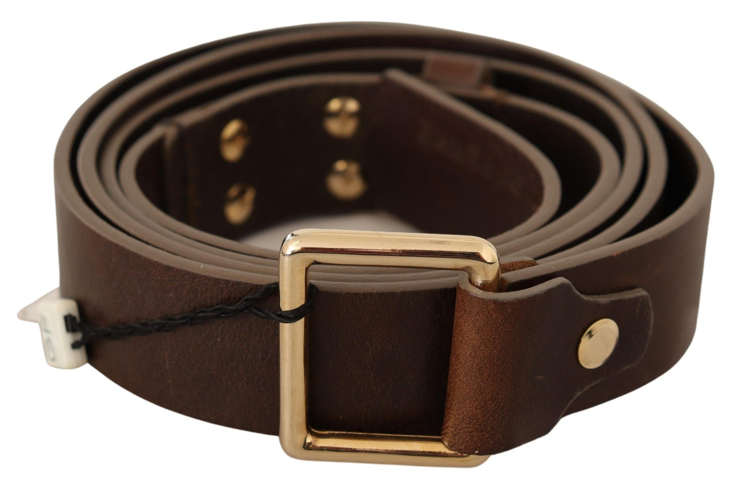 Elegant Leather Fashion Belt with Gold Buckle
