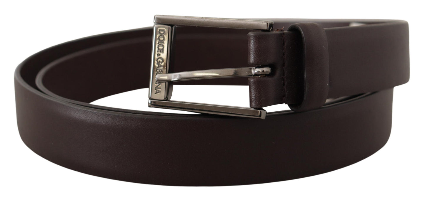 Elegant Dark Brown Leather Belt