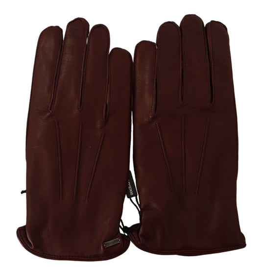Elegant Burgundy Leather Gloves