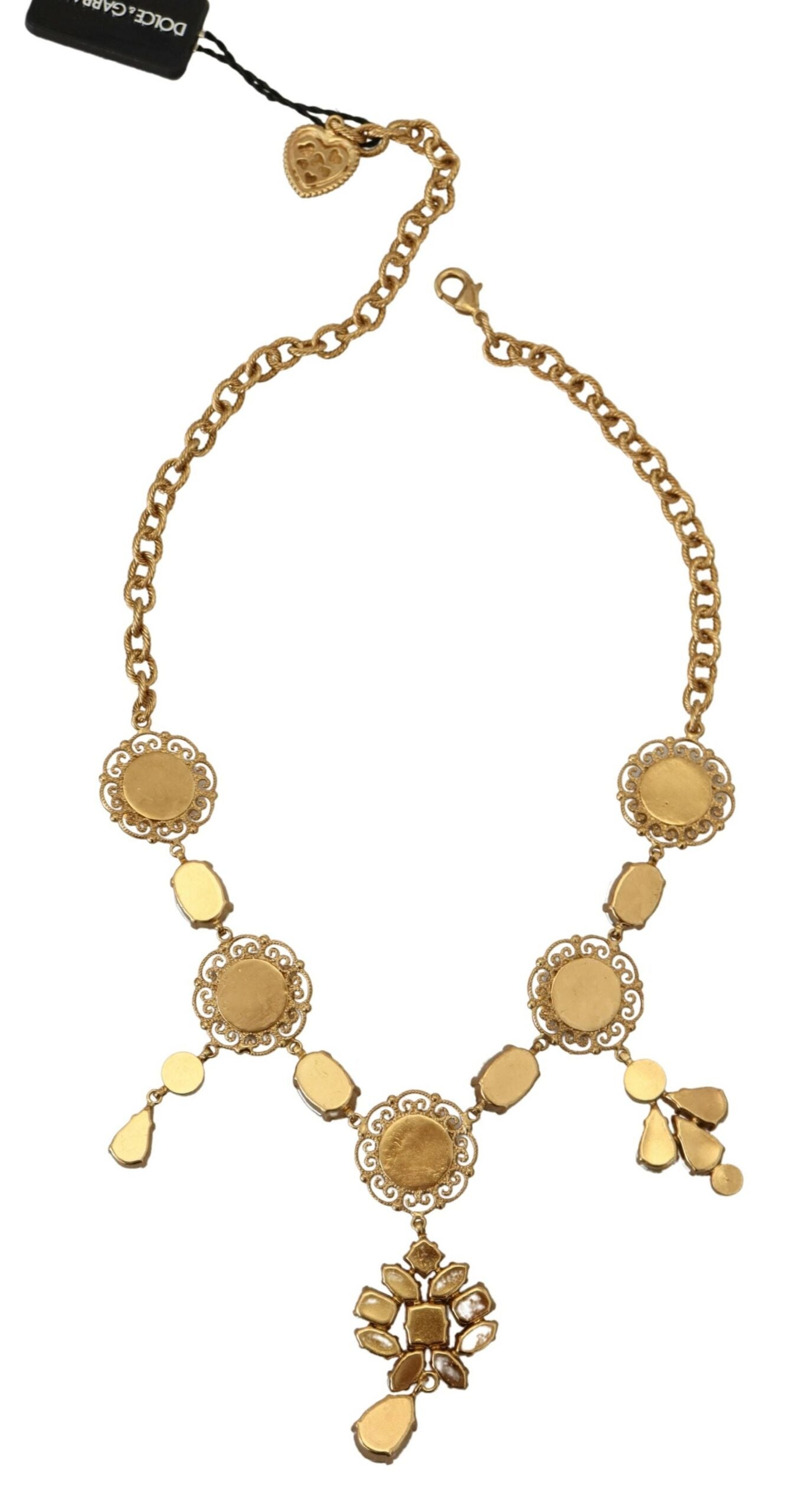 Elegant Multicolor Crystal Gold Necklace