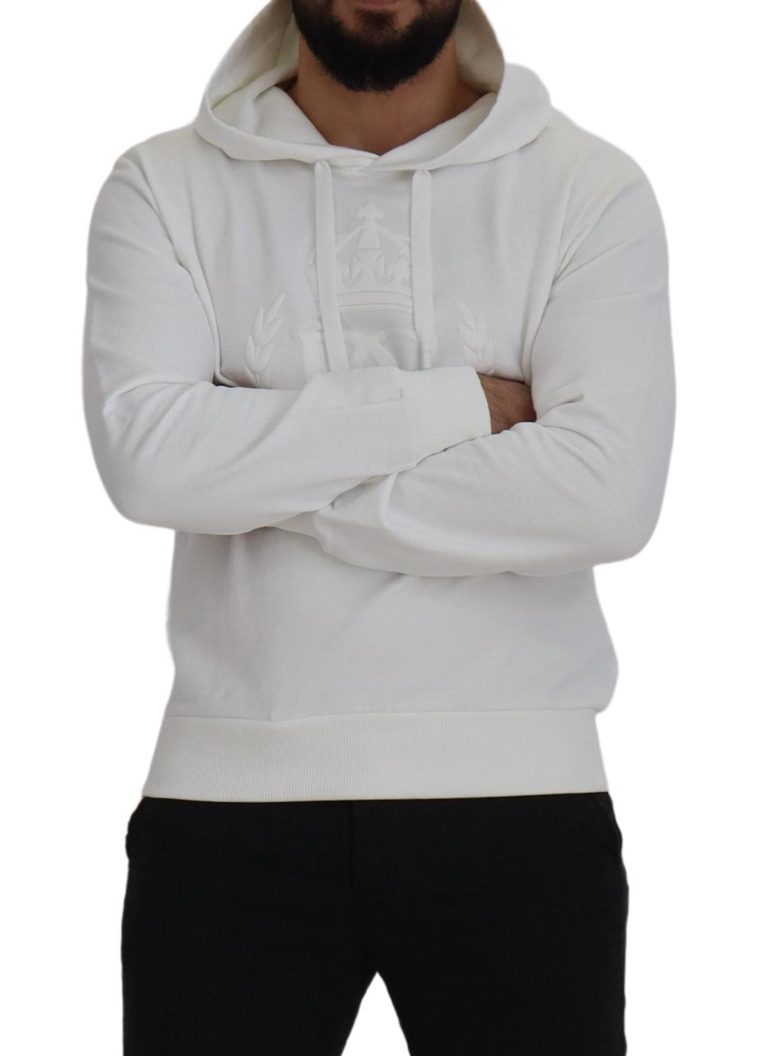 Elegant White Hooded Pullover Sweater