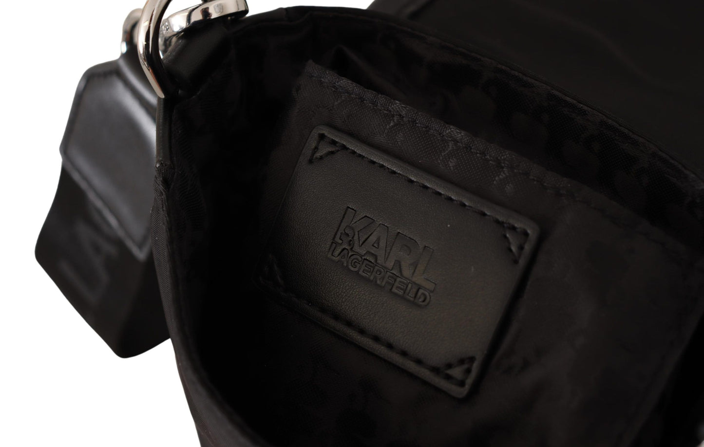 Elegant Black Nylon Crossbody Bag