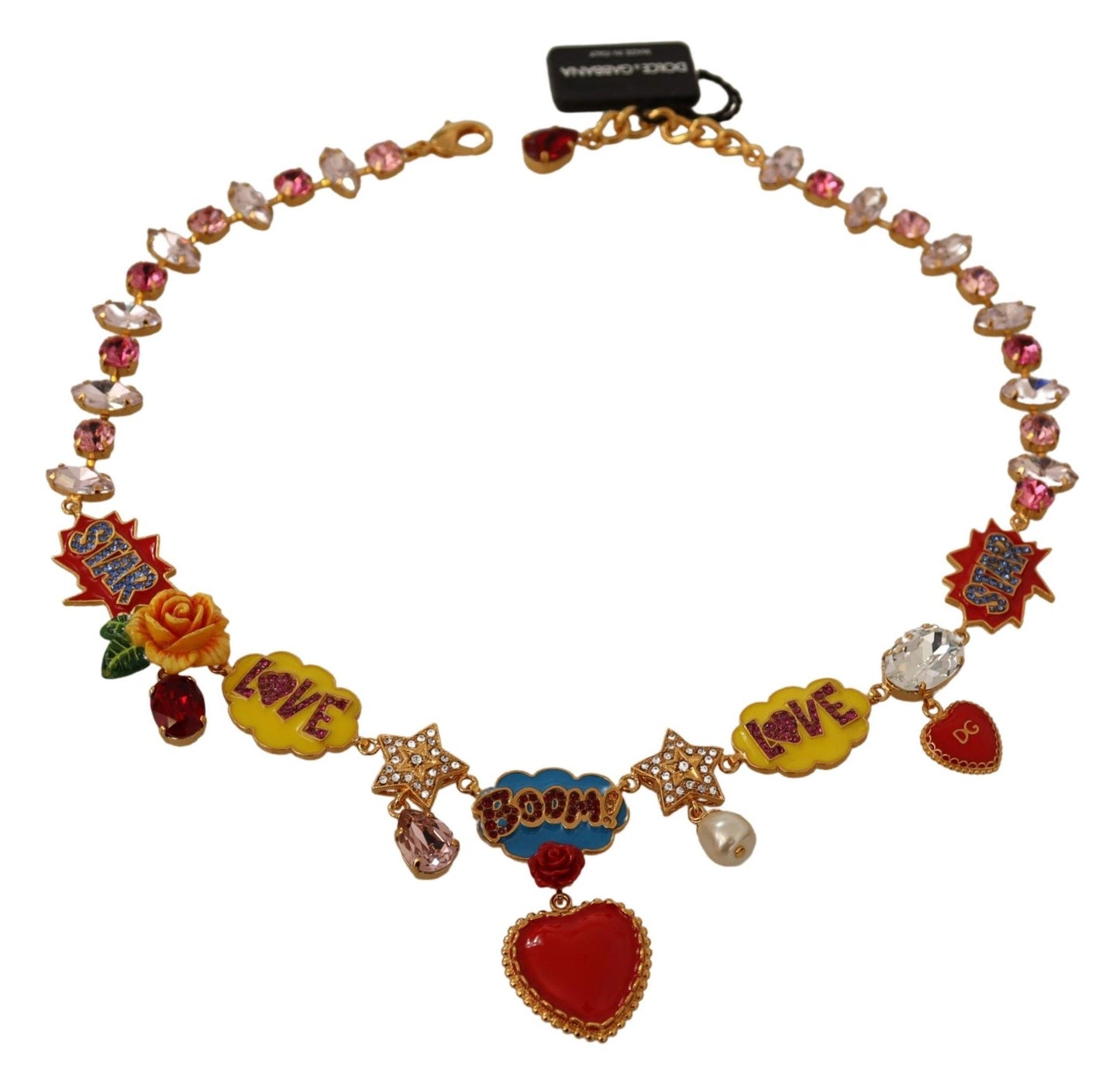 Charm Necklace with Hand-Painted Elements