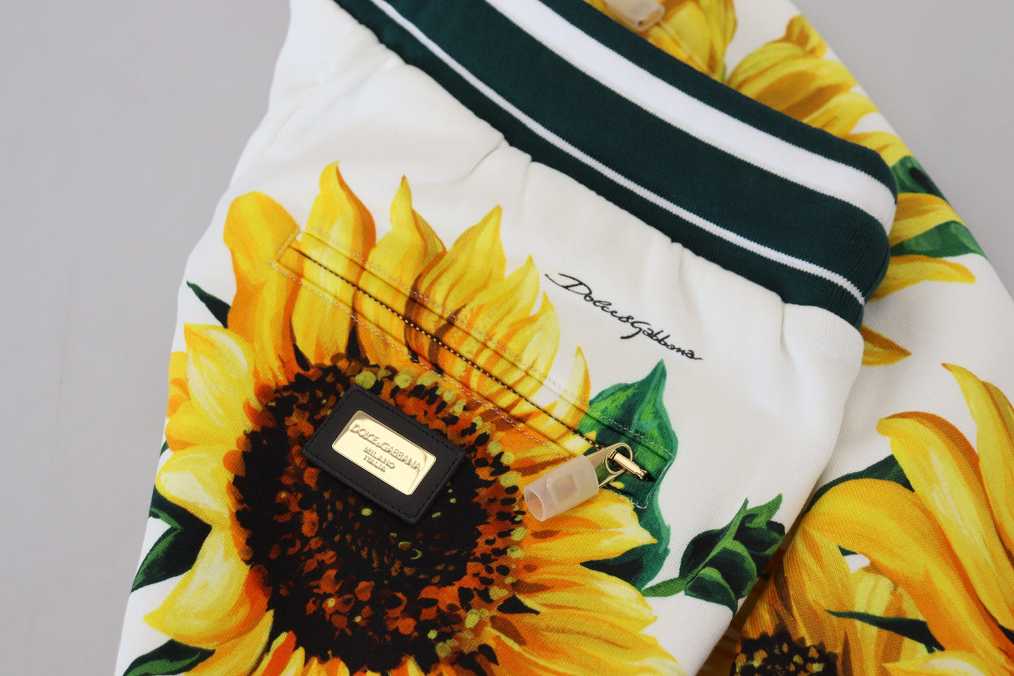 Sunflower Print Cotton Sweatpants
