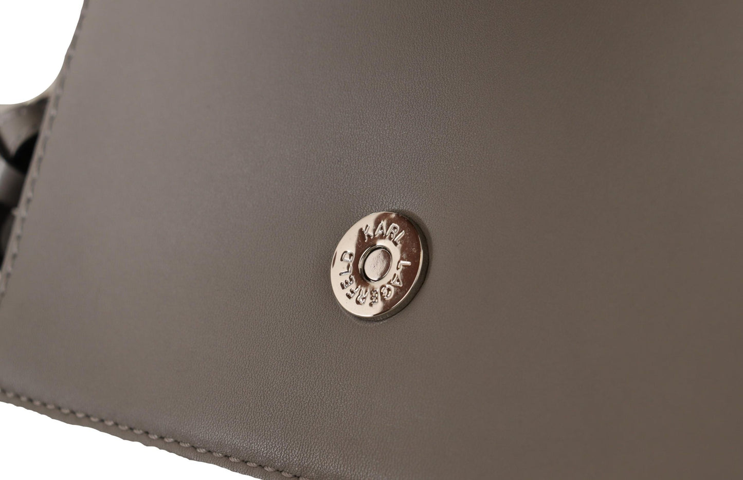 Elegant Grey Leather Crossbody Bag