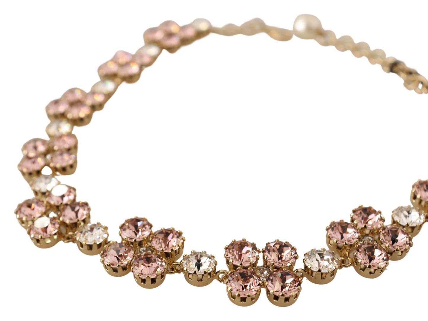 Elegant Gold Tone Crystal Charm Necklace