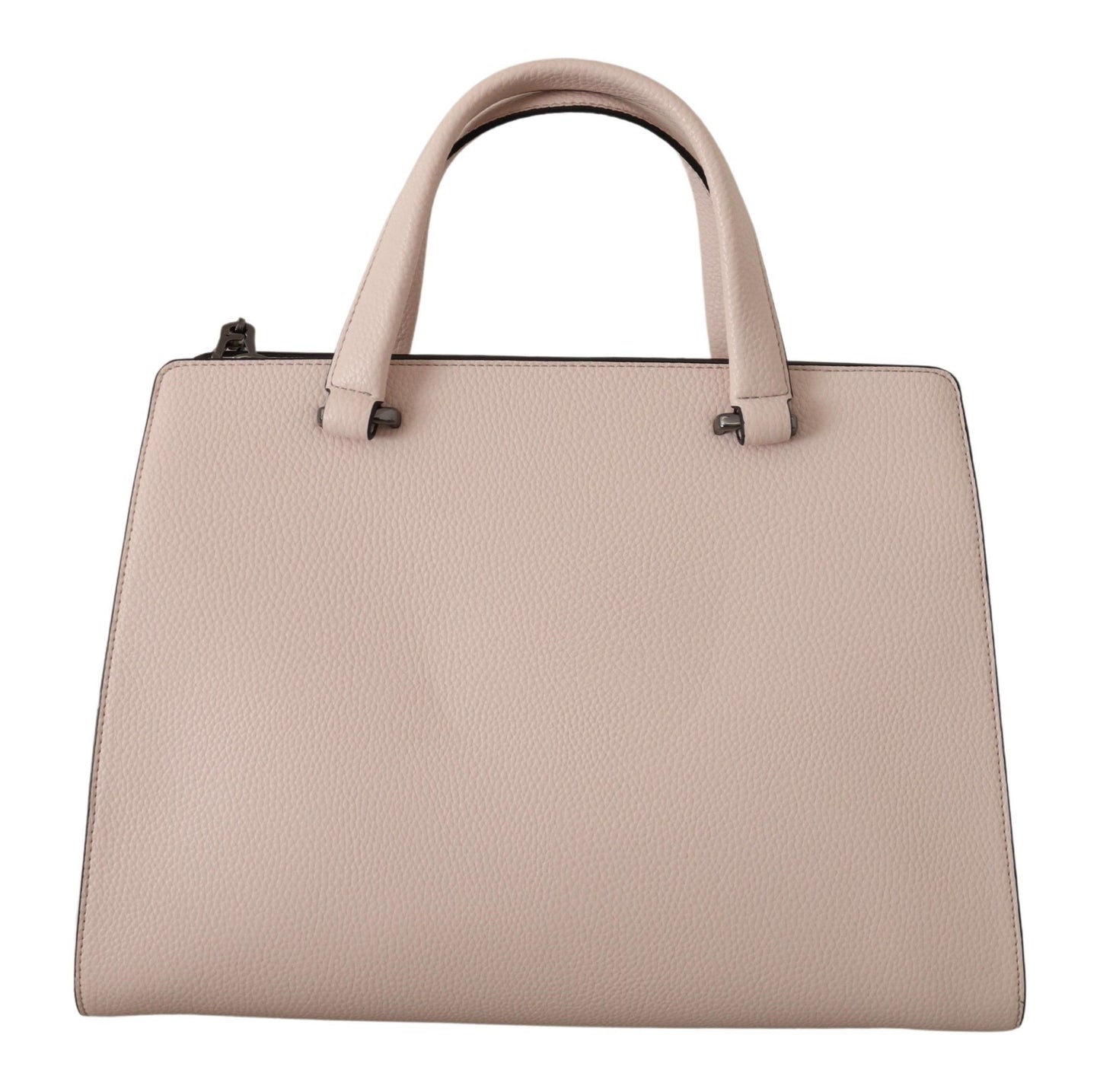 Elegant Light Pink Leather Tote Shoulder Bag