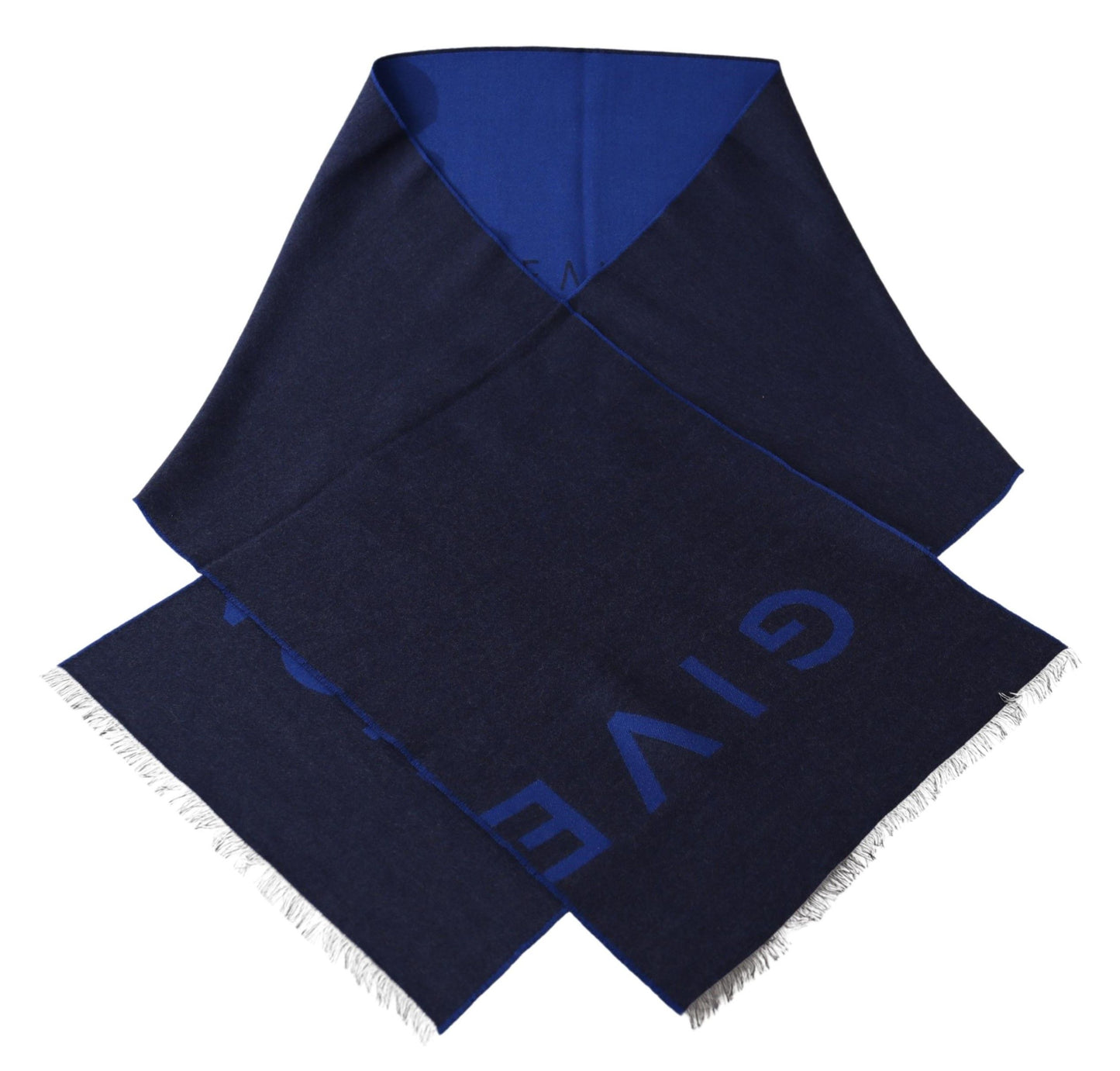 Blue Wool Unisex Winter Warm  Scarf Wrap Shawl