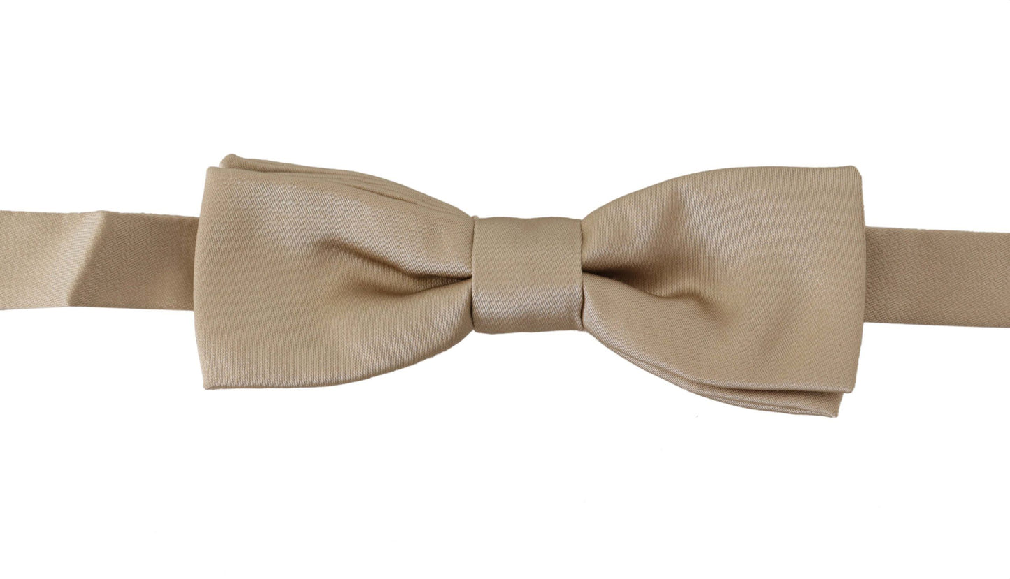 Dazzling Gold Silk Bow Tie
