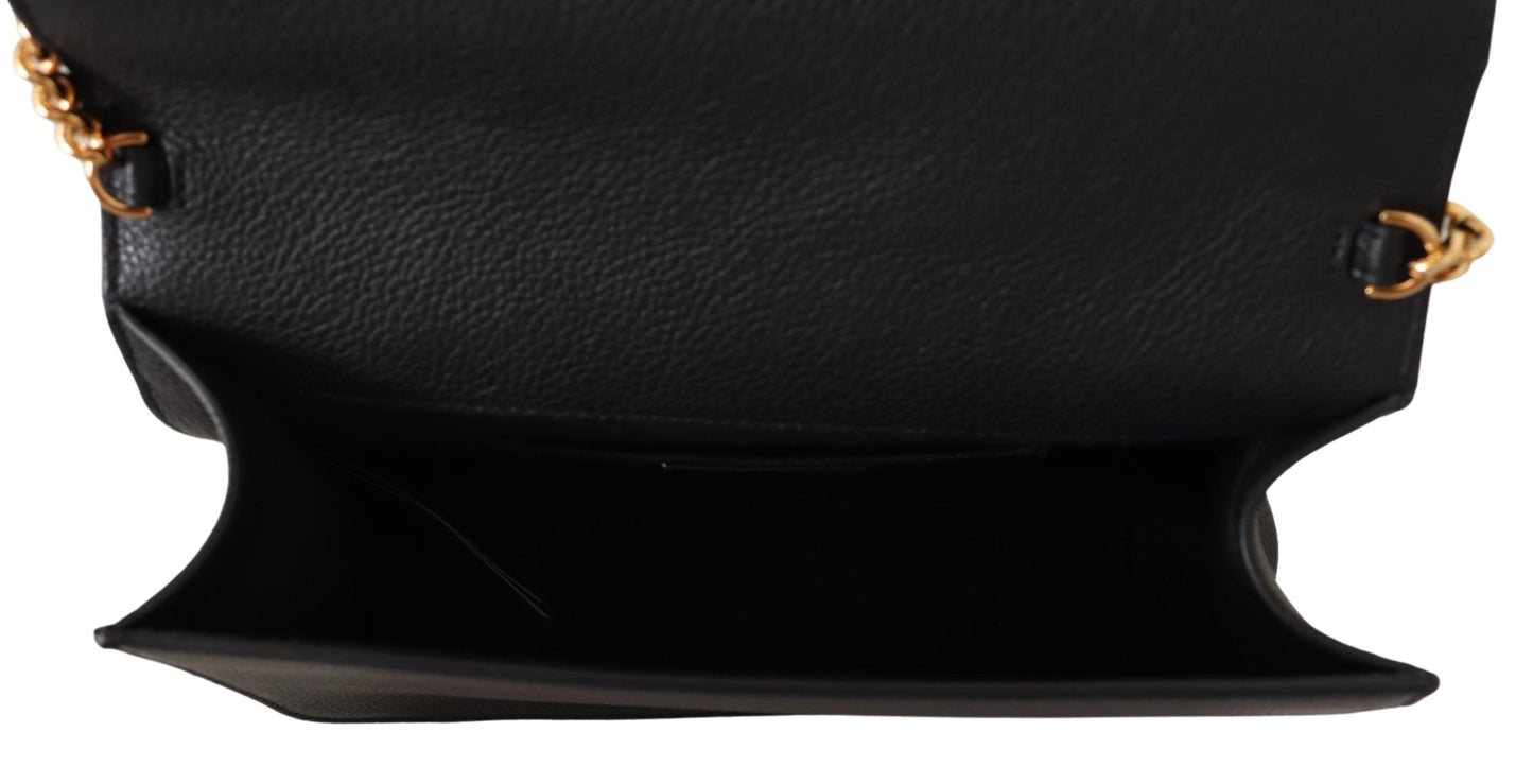 Elegant Black Crossbody Leather Shoulder Bag